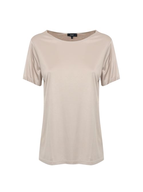 T-shirt in jersey fluido Beige FAY | NPWB2506150 XBAB009